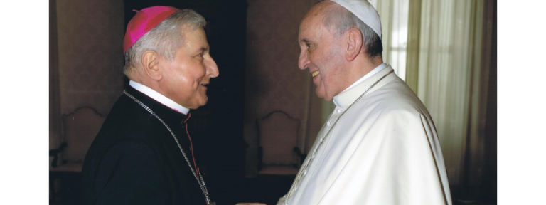 Biskup Kaliski Edward u Ojca Świętego Franciszka