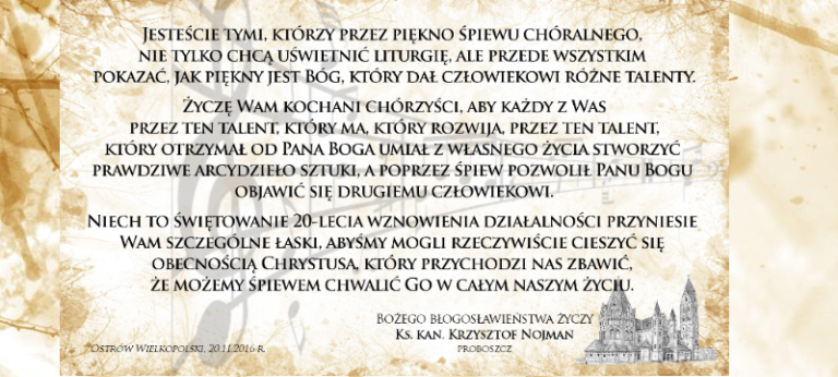 Życzenia dla Chóru Konkatedralnego