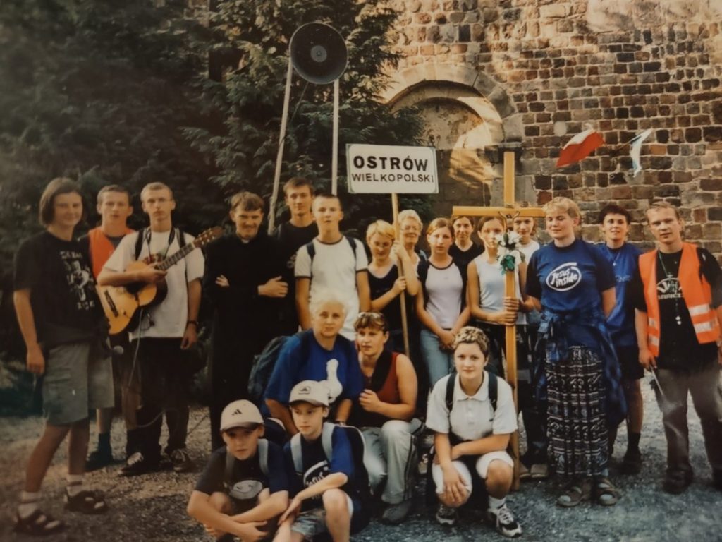 Grupa Zielona podczas pierwszej pieszej pielgrzymki do Kotłowa - 7 września 2002 roku