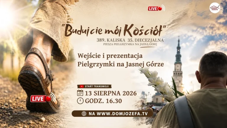Wejście i prezentacja 389. Kaliskiej i 35. Diecezjalnej Pieszej Pielgrzymki na Jasną Górę